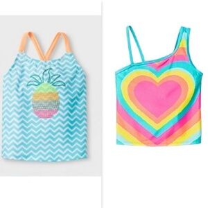 💥NWOT Cat & Jack Swim Tankini Top Set Size L(10-12)